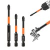 HUHAO 3PCS Phillips Head Drill Bits,S2 Steel 1/4" Hex Bit