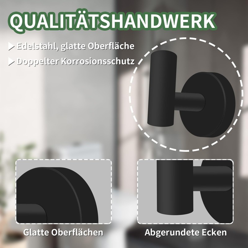 wiipara Pack of 2 Towel Hooks for Drilling, Stylish Clothes