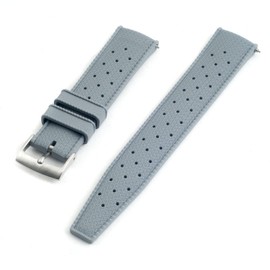 StrapHabit Quick Release Tropical Style FKM Rubber Watch Strap Band 18mm, 19mm, 20mm, 21mm, 22mm (Gray, 20mm)