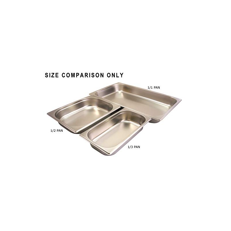 CHEF-HUB Stainless Steel Third Size 1/3 Gastronorm Hotel Pan, Food