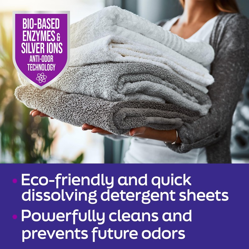 SilverWorks! Premium Laundry Detergent Sheets - Silver Ion Odor Elimination