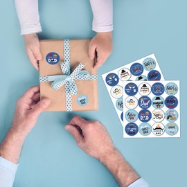 160Pcs Happy Father's Day Stickers Labels 10 Sheets Fathers Day Stickers 40mm Round Best Dad Sticker Sticky Envelope Seals Label Fathers Days Decorations for Father Gifts Cards Crafts Gift Packaging