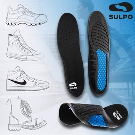SULPO Insoles for Work Shoes - Memory Foam Shoe Insoles - Ventilation Holes Promote Air Circulation, Against Sweaty Feet - For Men & Women - 1 Pair of Insoles, Size 37-46 (37-41)