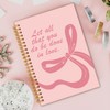 Locomiss Christian Coquette Pink Bow Spiral Notebook, Inspirational Preppy Aesthetic