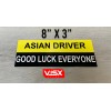 VISX Asian Driver Bumper Sticker Vinyl Decal Caution Good luck