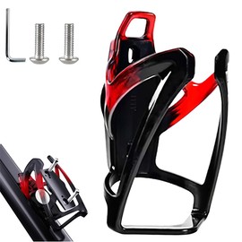 AirTag Bicycle Drink Holder 36 g Lightweight Water Bottle Holder for MTB Road Bike Bicycle 4 Colours Bottle Holder Side Removal / Bicycle (Black Anti Theft Screws) (Black Red)