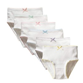 benetia Toddler Girls Underwear Panties Cotton 6- Pack Size 3t 4t White