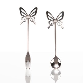 Flyto domestic Flyto butterfly teaspoon tea fork, butterfly teaspoon silver / 플라이토 국산 플라이토 나비 티스푼 티포크, 버터플라이 티스푼 실버