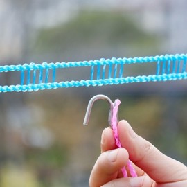 Outdoor Hook Clothesline for Rooftops & Balconies, 10M (5-Pack) (Random Color)