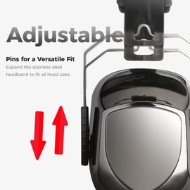 Procase Orejeras contra Ruido, Protector Auditivo NRR 28 dB Cancelación de Ruidos Profesional Earmuff para Protección del Oído en Campo de Disparo Temporada de Caza y Lugar Ruidoso -Negro Purpurina