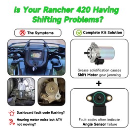 XIKOBY Electric Power Shift Control Motor Compatible with Rancher 420 TRX420TE Foreman Rubicon 500 TRX500FE ATV Pioneer 1000 500 Quad 4 Wheeler Parts with Angle Sensor, Replace CMU0004 31300-HP5-601