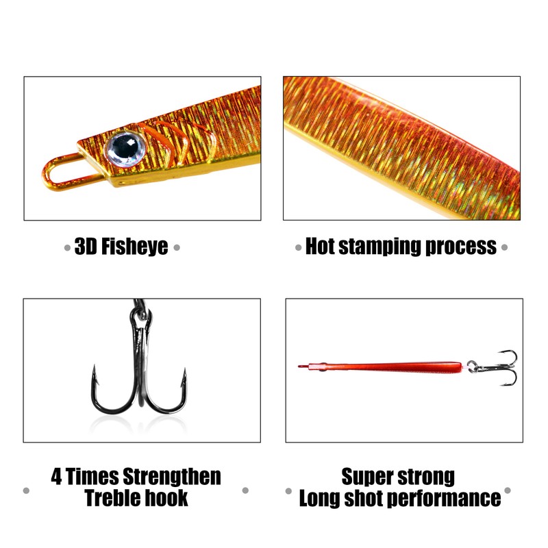 THKFISH Pirk 5 Pieces Bait Vertical Metal Fish Metal Pirk