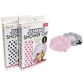2 x Jumbo Large Shower Cap Waterproof Women Hair Protect Hair Treatment Snug Fit