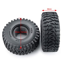 RCLIONS 4pcs 2.2inch 125mm RC Crawler Wheel Tyre Tires with Foam Insert for 1/10 RC Car Axial SCX10 Wraith RR10 TRX4