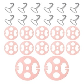 KVAEY 24 PCS Car Seat Cover Plum Plate Metal Hooks, Automotive Plastic Seat Cover Chucks for Fix Fastening, Metal Hooks Locking Clip for Car Seat Replacement, Car Accessories (Pink)