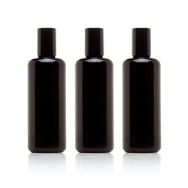 Infinity Jars 100 ml (3.4 fl oz) Black Ultraviolet Glass Bottle w/Glass Ball Roll on Tip 3-Pack