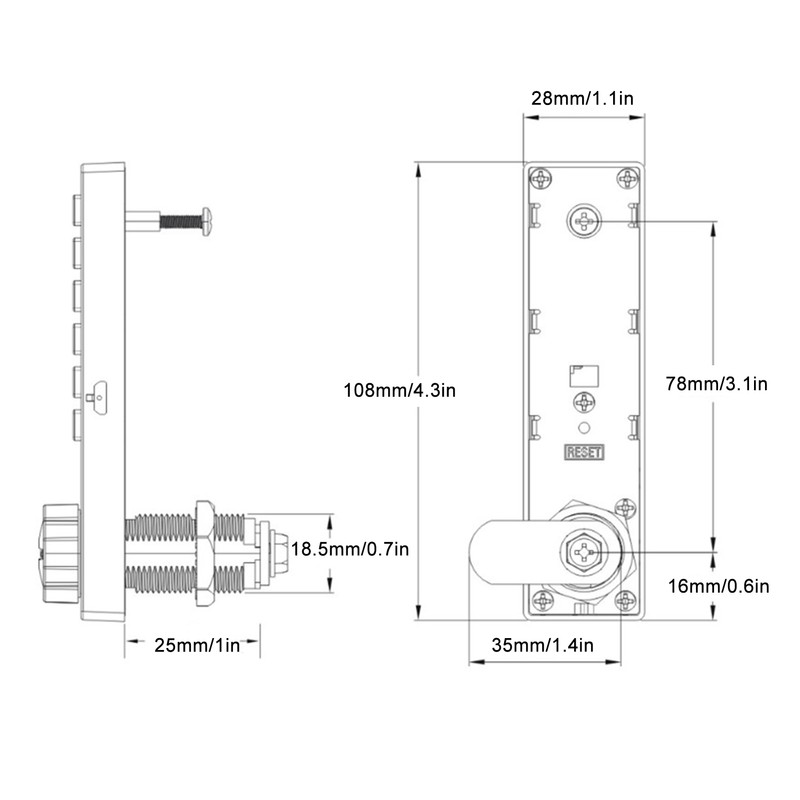 Keypad Cabinet Lock Password Key Unlocking Zinc Alloy Security With