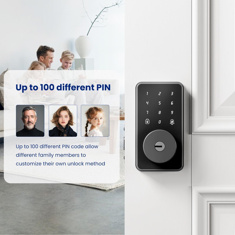 Biquole Keyless Entry Door Lock with Keypad-Electronic Door Lock with