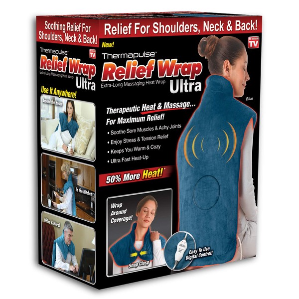 Ontel Thermapulse Relief Wrap Ultra Extra-Long Massaging Heat Wrap