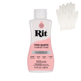 Rit Dye – Liquid Fabric Dye for Crafting, Clothing, and Décor – 8 oz. Bottle – Rose Quartz (Gloves Included)