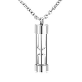 Roy Lopez Hourglass Glass Urn Necklace for Ashes Cremation Pendant Memorial Jewelry