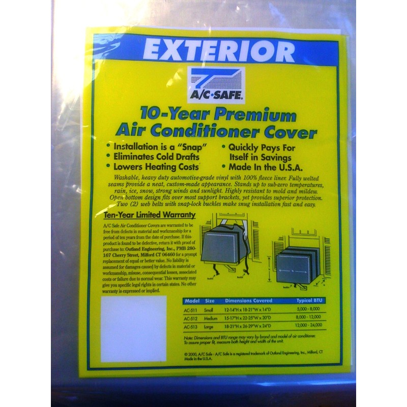 A/C Safe Exterior Cover for Large Window Air Conditioners