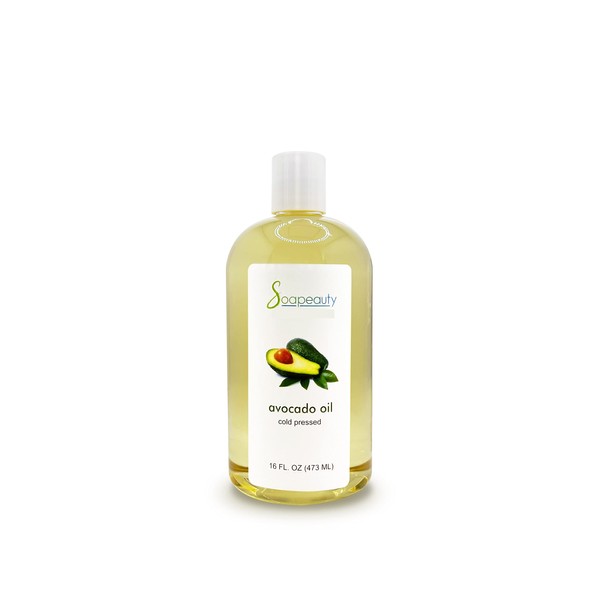Soapeauty Avocado Oil for Skin & Hair - Cold Pressed - 100% Pure & Natural - Carrier Oil for Essential Oils - Massage Oil - 16 fl oz