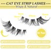 SLSXNL Natural Lashes Cat Eye Lashes Clear Band Wispy Strip