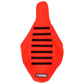 Honda 2019-2024 Honda CRF 250F Seat Cover Enjoy MFG ALL BRIGHT RED w BLACK RIBS #248