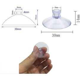 OMYZERO 100Pcs Mini Clear Plastic Suction Cups without Hooks (30Mm)