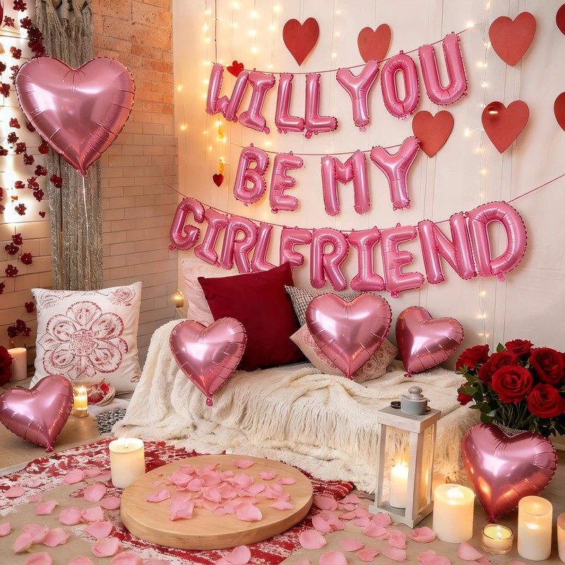 16 Inches Pink 'WILL YOU BE MY GIRLFRIEND' Proposal Letter