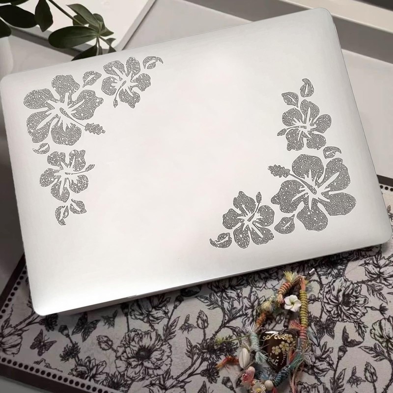 Hibiscus Laptop Stickers, Hawaiian Flower Stickers