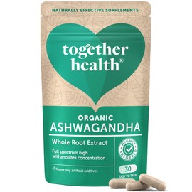 Ashwagandha – Together Health – 100% Organic Certified Ashwagandha Roots – High Concentration, Full Spectrum Extract – Vegan Friendly – Made in The UK – 90 Vegecaps - Pack of 3