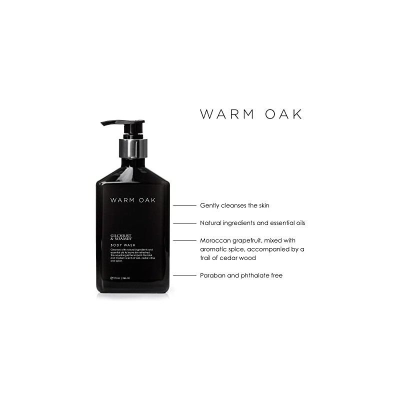 Warm Oak Body Wash, by Gilchrist & Soames, 266ml