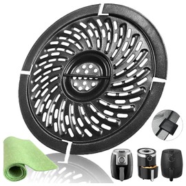 JTBKCT - Plato de parrilla de aire redondo de 2 cuartos para freidoras de aire PowerXL/Chefman/Dash/Bella Pro Series, sartén antiadherente de alta calidad, bandeja de rejilla de rejilla para freidoras de aire de 2 cuartos