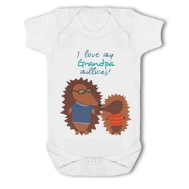 Make It Love It Sell It - I love my Grandpa Millions!- Baby Vest, 0-3 Months, Girl or Boy, New Born to 24mth