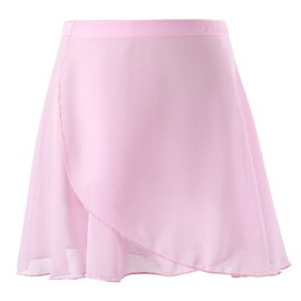 tanzdunsje Girls Ballet Wrap Skirt Chiffon Dance Skirt with Adjustable Waist Tie Ballet Skirt for Girls Women (as1, Alpha, m, Regular, Regular, Pink)