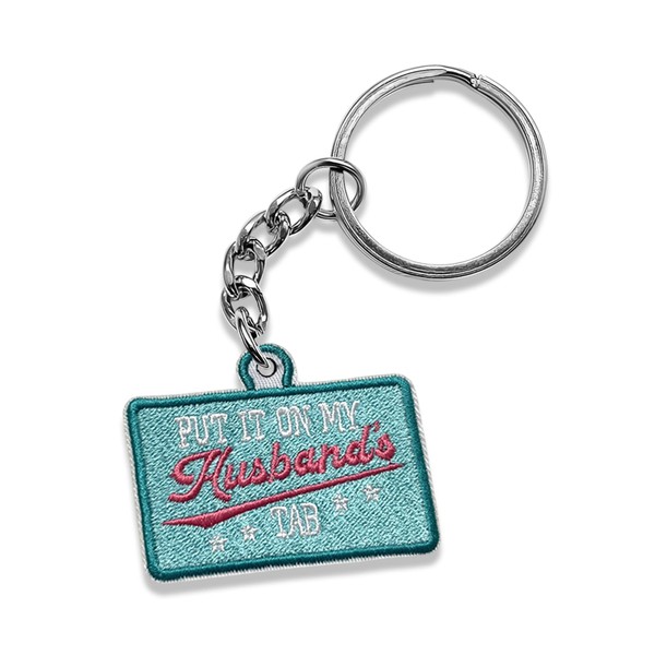 Put It On My Husband's Tab Keychain Patch 2.5 Inches