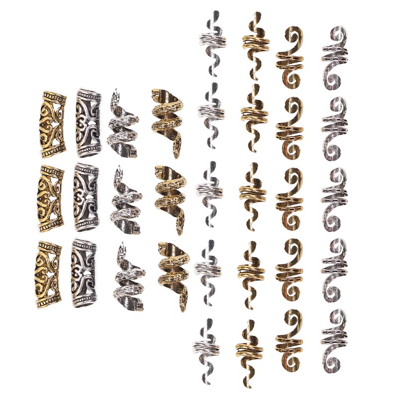Viking Beard Hair Beads DIY Decorative Hair Braiding Beads for