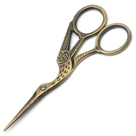 11.5 cm Stainless Steel Sharp Tip Classic Stork Scissors Crane Design Sewing Scissors DIY Tools Dressmaking Scissors (Bronze)