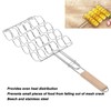 Corn Grilling Basket Stainless Steel Beech Wood Handle Even Heat