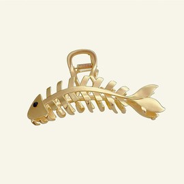 AKOAK Large Metal Hair Claw Clip, Non-slip Fishbone Shaped Ladies Thick Hair Clip, Hair Jaw Clip for Women with Thick/Thinning Hair -Pack of 1