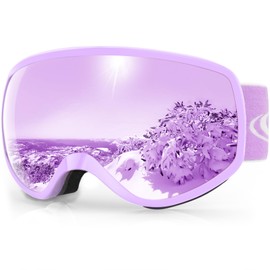 Findway Ski Goggles for Kids, Children, Snow Goggles, Glasses Compatible, Snowboard Goggles, Suitable for Ages 3-12, Boys and Girls, OTG Wide-Field Spherical Lens, Windproof, Snowproof, Anti-Fog