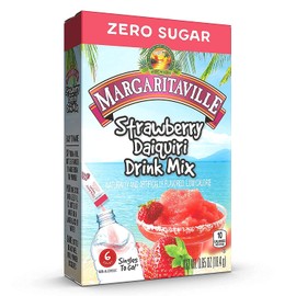 Margaritaville Singles To Go Water Drink Mix - Strawberry Daiquiri Flavored, Non-Alcoholic Powder Sticks (4 Boxes with 6 Packets Each - 24 Total Servings), 0.65 Ounce (Pack of 4)