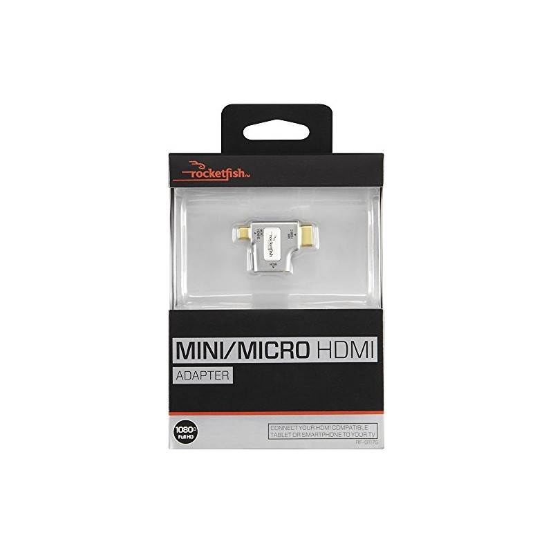 Rocketfish HDMI-to-Micro-/Mini-HDMI Adapter (RF-G1175) Silver/Gold - New