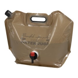 BUNDOK BD-347BR Folding Jug, 2.6 gal (7 L) Water Bag, Gusset, Includes Cock, Disaster Prevention, Foldable, Compact, Lightweight