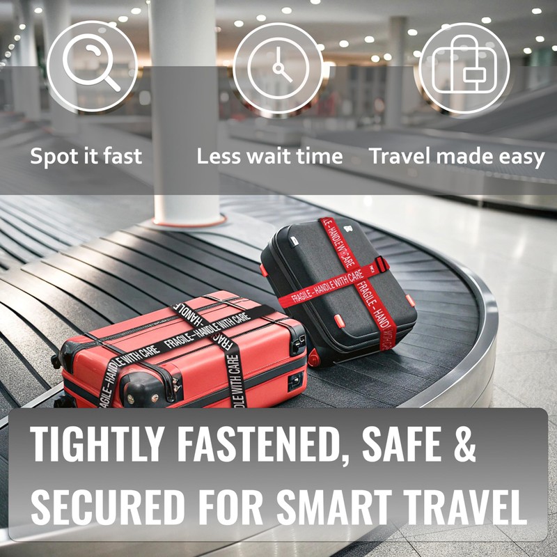 TWICK – 2x Luggage Straps for Travel | Adjustable Suitcase