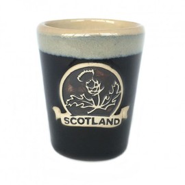 Glen Appin Shot Cup Scottish Stoneware (Thistle - Black) 44ml