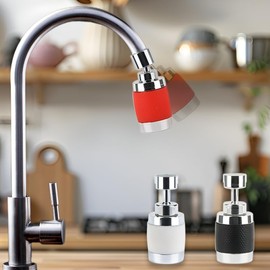 360 Degree Swivel Sink Aerator, Kitchen Faucet Aerator Dual Function,Big Angle High Pressure Large Flow Aerator (red)1pcs