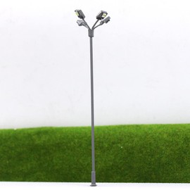 5pcs Model Railway 1:87 Lamps 4-Heads HO Scale Street Light Playground LSL04